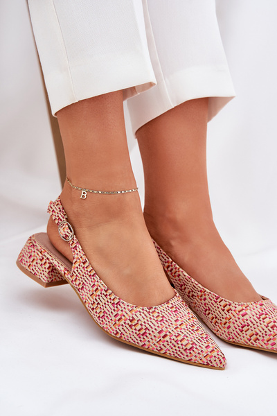 Sandales Femme Tressées Sur Un Talon Délicat Multicolore Jorela
