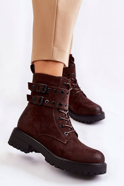 Bottes chaudes en daim pour femmes marron argenté