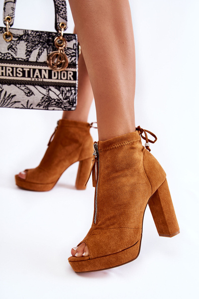 Wildleder-Stiefel mit Reißverschluss Camel Donnita