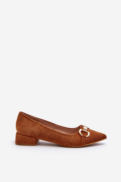 Suede Ballerina Flats with Pointed Toe Camel Ethere