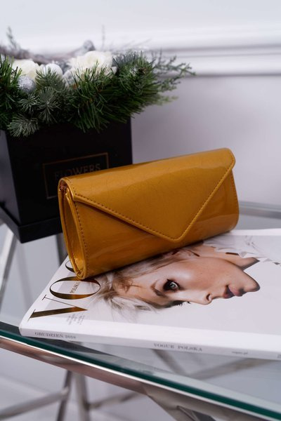 Damenhandtasche Senf lackiert Clutch Bag