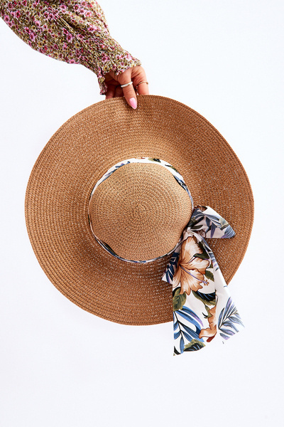 Chapeau Femme Élégant Avec Noeud En Matière Beige