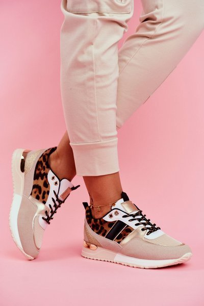 Moteriški sportiniai batai smėlio spalvos Leopard Himme
