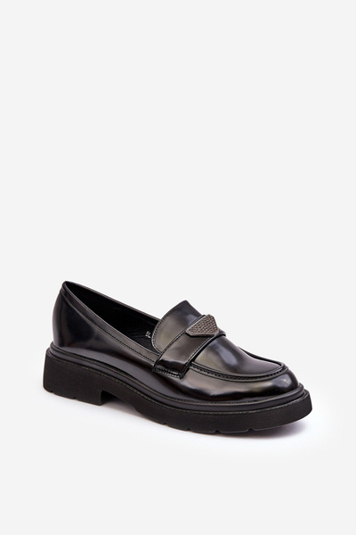 Damen Halbschuhe Mokassins Auf Flachem Absatz Schwarz Venla