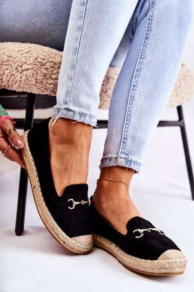 Klasszikus női bebújós Espadrilles Black Oresa