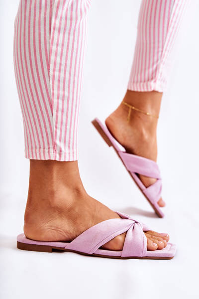 Chaussons Femme Daim Violet Clair Vanille Ciel