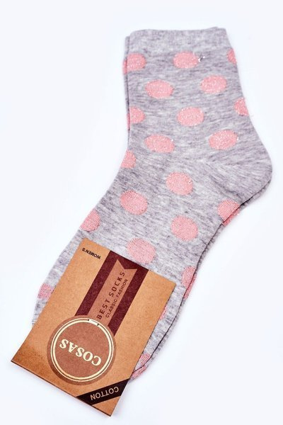 Chaussettes Femme Coton À Pois COSAS Gris