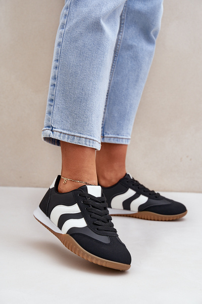 Baskets Classiques Pour Femmes En Cuir Écologique Noires Maretina