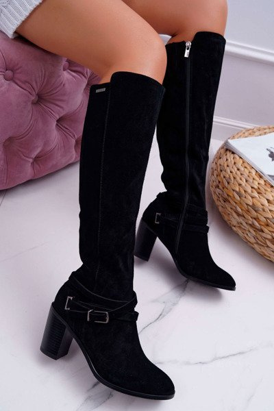 Cizme de stiletto pentru femei Suede Star Big Star EE274520