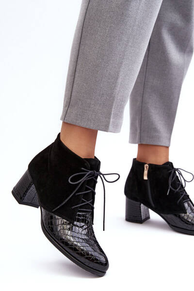 Damenstiefel mit niedrigem Absatz Schwarze Ebba