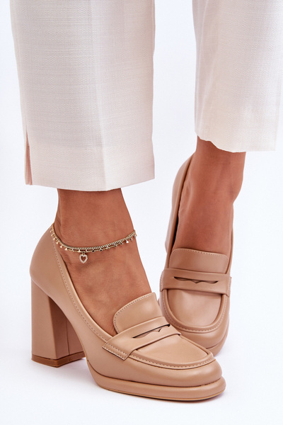 Sandale elegante cu toc pe stiletto bej Florence
