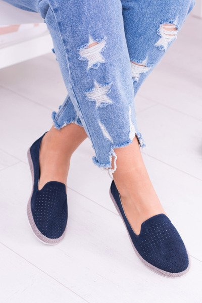 Openwork pentru femei Ballerinas Blue Blue Eparo