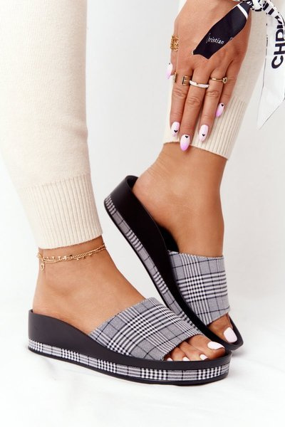 Ékpapucs Vinceza 21-17113 szürke kockás