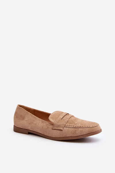 Mocasini bej de catifea Olevin