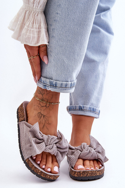 Kord Kork Flip Flops Grau Sommertime