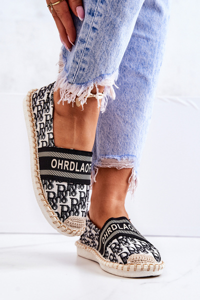 Klassische Espadrilles Schwarz Warm Time