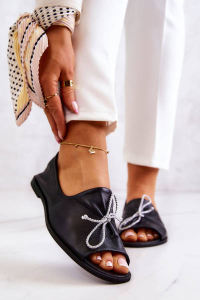 Ballerinas pentru femei din piele Nicole 2660/001 Negru