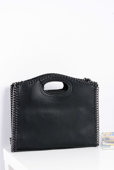 Women's Black Large Chain Chest Bag