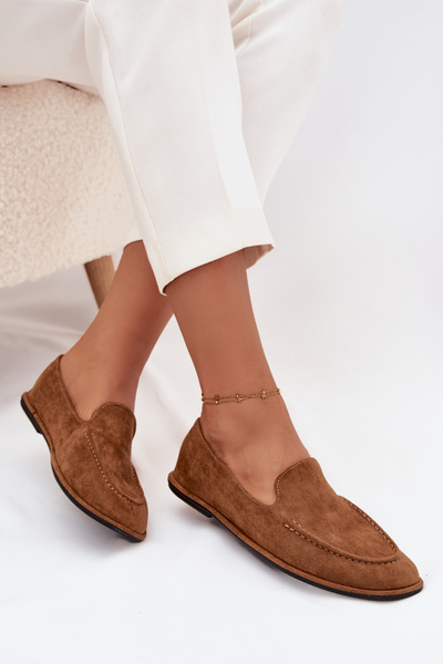 Női mokaszinok öko-suede lapos Camel Miryelle