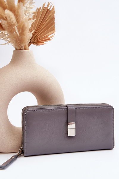 Portefeuille Laqué Femme avec Aimant Gris Nereva Bielia