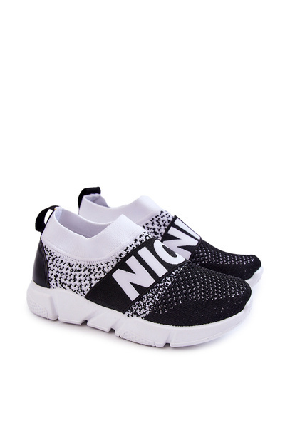 Kinder-Sport-Schlupfschuhe Schwarz/Weiß Cobby