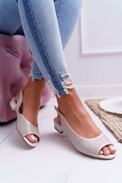 Sergio Leone Damen Sandalen mit flachem Absatz SK809 Beige Skaldo