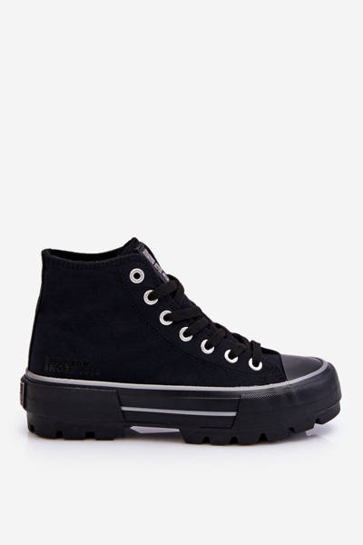 High Fabric Platform Sneakers Big Star LL274155 Black