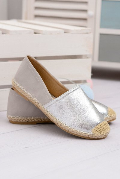 Silberne Damen Paoli Espadrilles zum Hineinschlüpfen