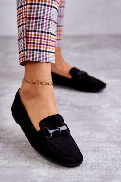 Wildleder-Loafer mit Dekoration Schwarze Santi