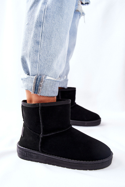 Damen Big Star Leder Schneestiefel II274440 Schwarz