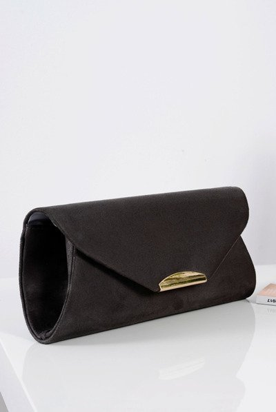 Damen Clutch aus grauem Wildleder