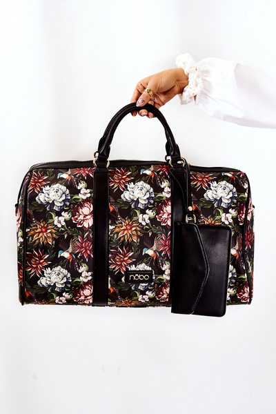 Grand sac de voyage NOBO M3150-CM20 Fleurs noir