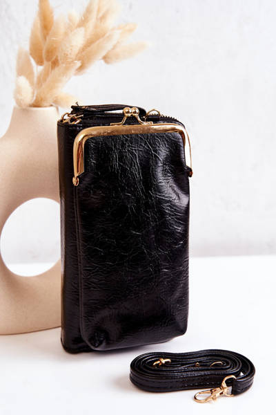 Sac à main portefeuille 2 en 1 sur le Bigiel Noir Leonore