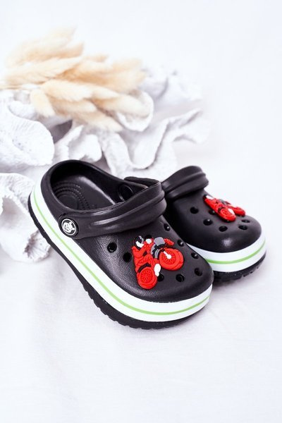 Papuci de spumă pentru copii crocs zi leneș negru