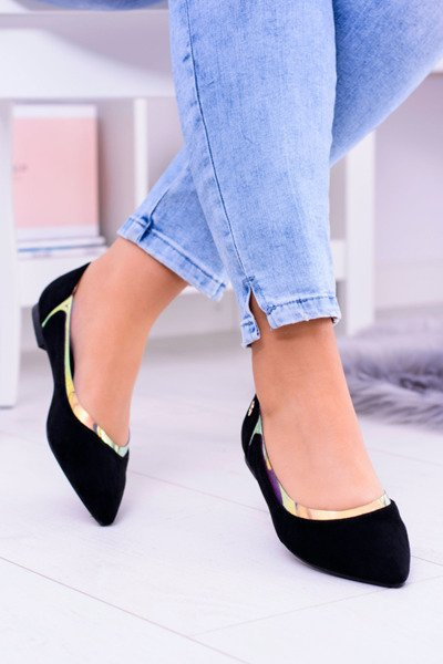 Ballerines Lison Spike holographiques transparentes noires Lu Boo