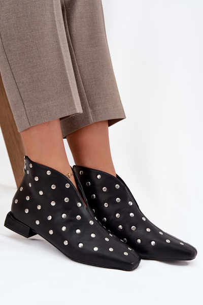 Damentalbooties mit zartem Absatz schwarz Elvienne