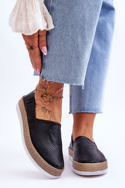 Bőr Espadrilles Loafers Big Star LL276002 Fekete