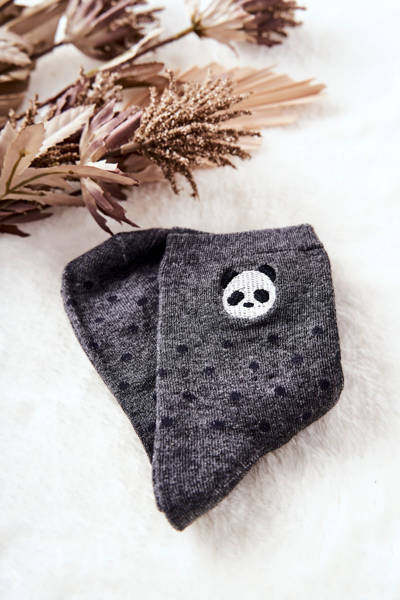 Șosete pentru copii în puncte Panda Gray