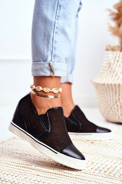 Női Wedge tornacipő Lu Boo Black Morgono
