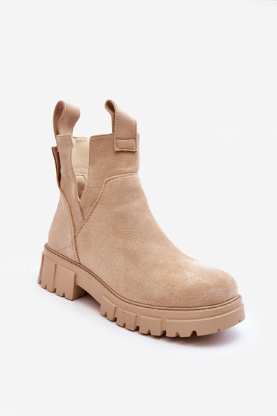Cizme de lucru decupate cer Beige Beige