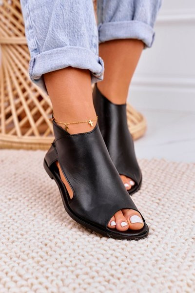 Sandales en cuir pour femmes Nicole 2622 Noir