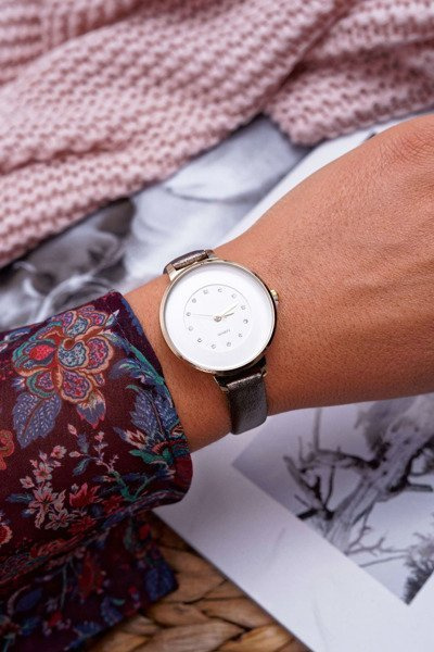 Women's Watch Grey Crystals Maniaq