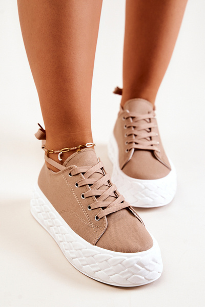 Baskets à Plateforme Massive Beige Suzane