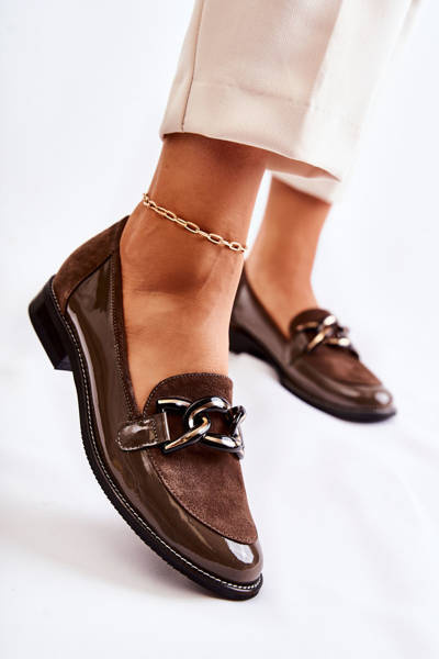 Mocasini clasici cu lanț Laura Messi 2531 Brown