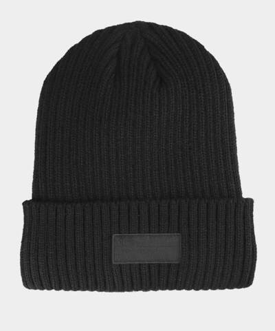Bonnet d'hiver pour homme avec doublure 4F 4FAW23ACAPM306-20S Noir
