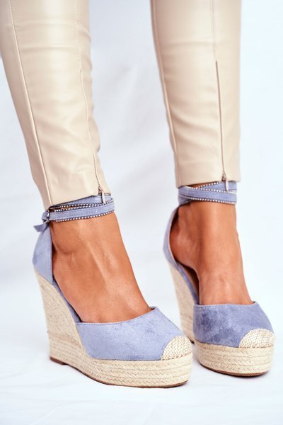Sandales Pour Femmes Sur Ancre Lin Bleu Canterola