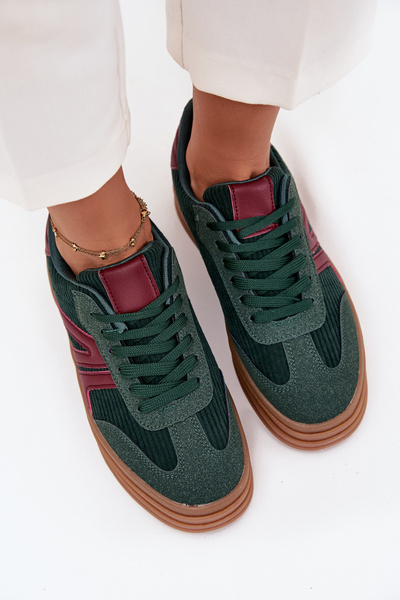 Adidași din velur pentru femei pe platformă Verde Skye