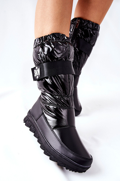 Damen Warm-up Hohe Stiefel Schwarz Eunousa