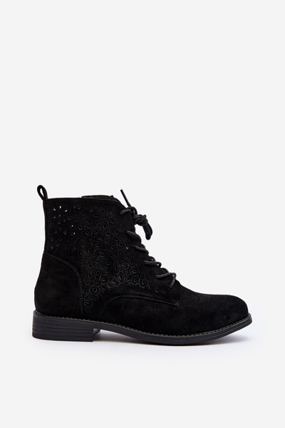 Women's Boots with Pattern Black S.Barski HY66-136