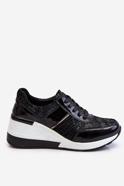 Adidași cu pană din piele feminină Crosby negru